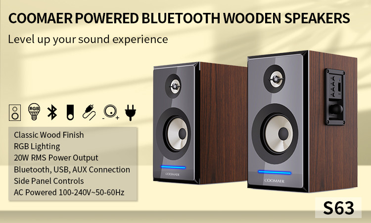 RGB Lighting 50Hz Compact Wireless Bookshelf Speakers With Subwoofer