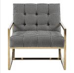 Contemporary Leisure Stainless Steel Swallow Gird upholstery Armchair Sofa chair