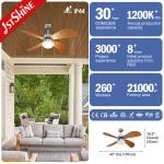 IP42 Outdoor Ceiling Fan For Waterproof Plywood Blade Remote Control