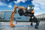 Construction 6ton Mini Wheel Excavator Bucket Capacity 0.044CBM Pilot Control