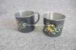 Travel kettle black color whistle kettles with two small cups stainless steel