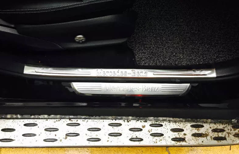 Stainless Steel Door Sill Plates For Mercedes Benz GLC 2015 / Side Door Scuff Plate