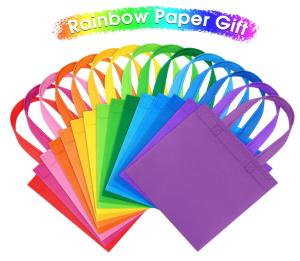 Wholesale Customizable Logo Printing Wholesale Blank Reusable Rainbow Colors Non Woven DIY Gift Bags from china suppliers