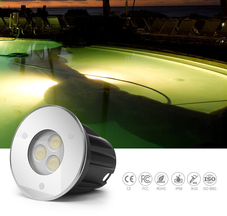 3W Underwater Led Lights Waterproof IP68 24V V Pure White Color Anti - Corrosion