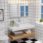 Waterproof Wall Mounted Bathroom Vanity Mirror Cabinet European Model Wood Color
