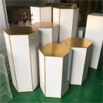 Factory wholesale square gold side white acrylic pedestal columns for wedding