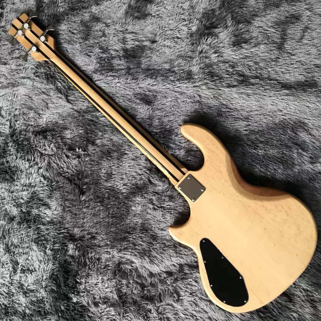 Custom Grand WA Style 4 Strings Electric Guitar Bass in Natural Color