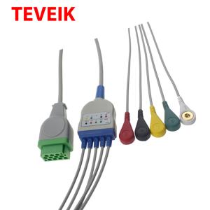 Wholesale 5 Leads AHA 11 Pin Snap Button GE Marquette ECG Cable from china suppliers