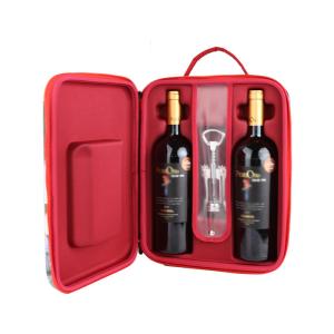 Wholesale Red Zipper EVA Tool Case For Wine Bottle 111*271*341mm Hard from china suppliers