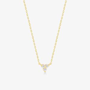 Wholesale 18K Gold Zircon Pendant Silver Chain Trio Diamond Cubic Zircon Necklace from china suppliers
