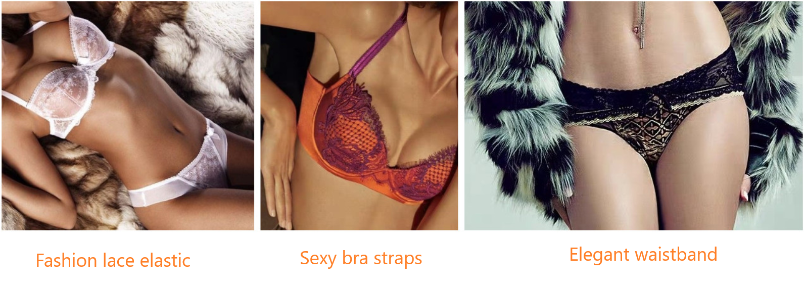 38mm Sexy Lady Lace Elastic Nylon Elastic Band Underwear Webbing Spandex / Nylon High Tenacity Not Support Eco-friendly