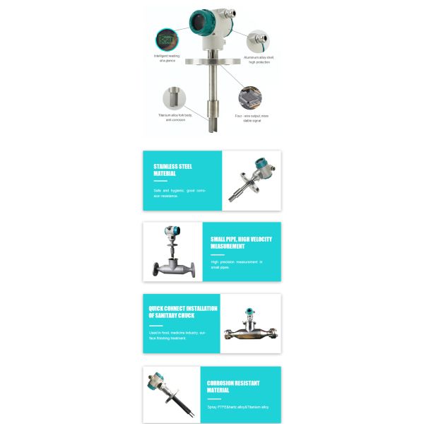 Online Oil Tuning Fork Density Meter 50mA DIN50 PN16 500-2500 Kg/M3
