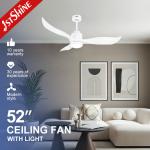 Wholesale Custom 52 Inch White 3 Blade Copper Motor Outdoor Led Light Ceiling