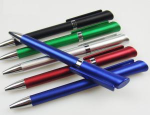 Wholesale good finish elegant metallic twist promotional advertising logo plastic ball point pen from china suppliers