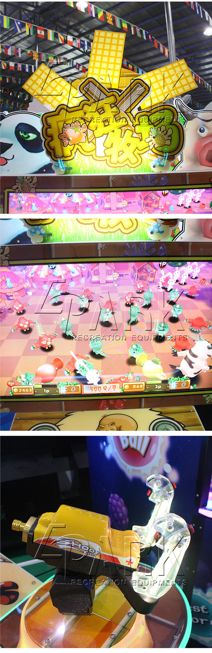 Children Crazy Pasture Gun Shooting Redemption Game Machine
