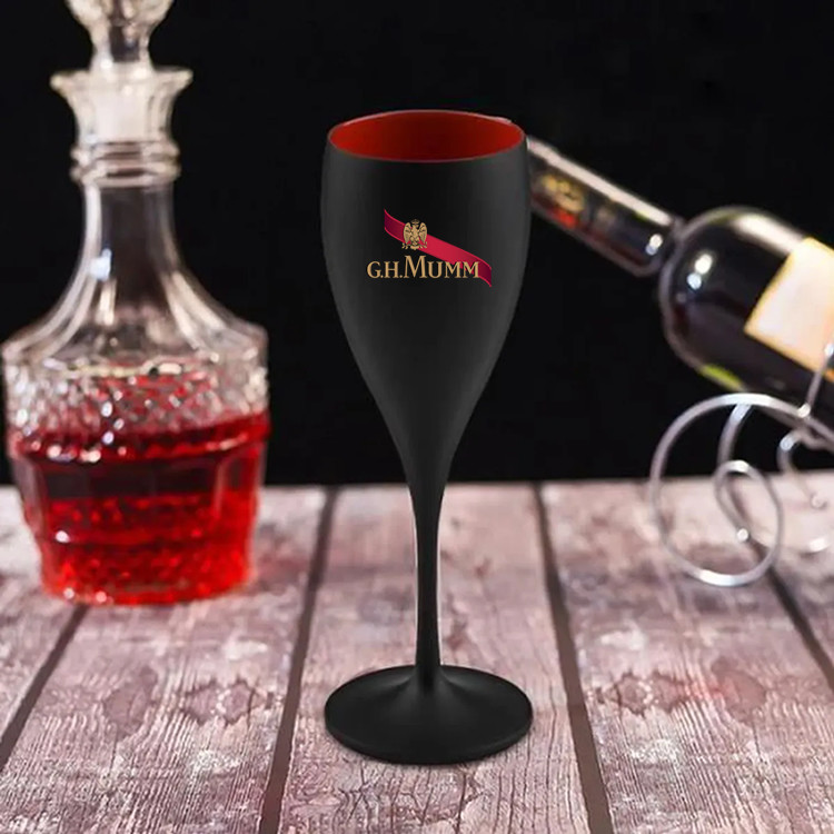 Party Plastic Champagne Flutes Moet Chandon Glass Wine Drinkware Black Red 2 Color