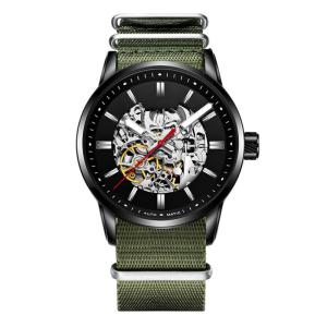 Wholesale 3ATM Waterproof Nylon Wrist Watch , 13mm Hollow Mechanical Watch from china suppliers