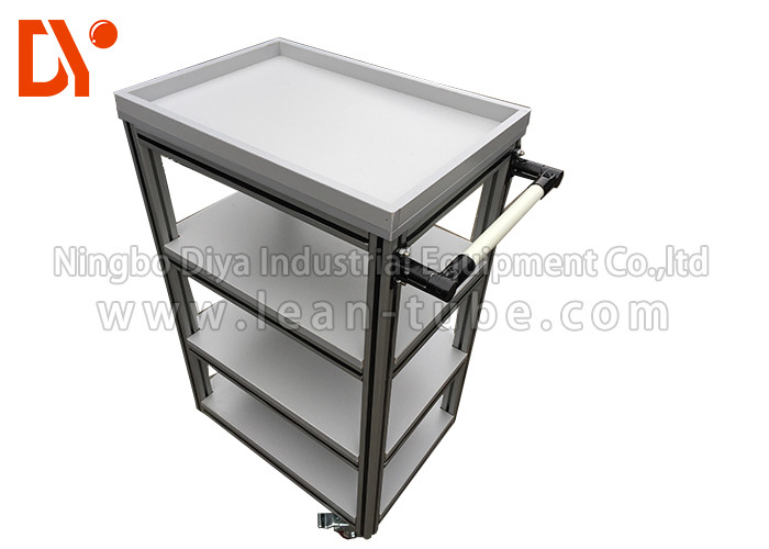 Hand Pushed Tote Cart Cold Welded Aluminium Profile Spray Coating Long Service Life