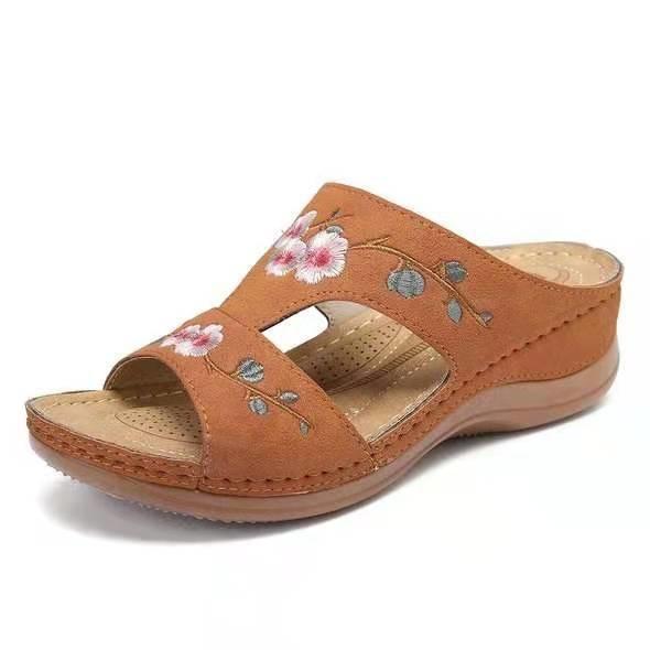 BS141 Summer New Amazon Women'S Shoes Hollow Flower Embroidered Sandals Slope