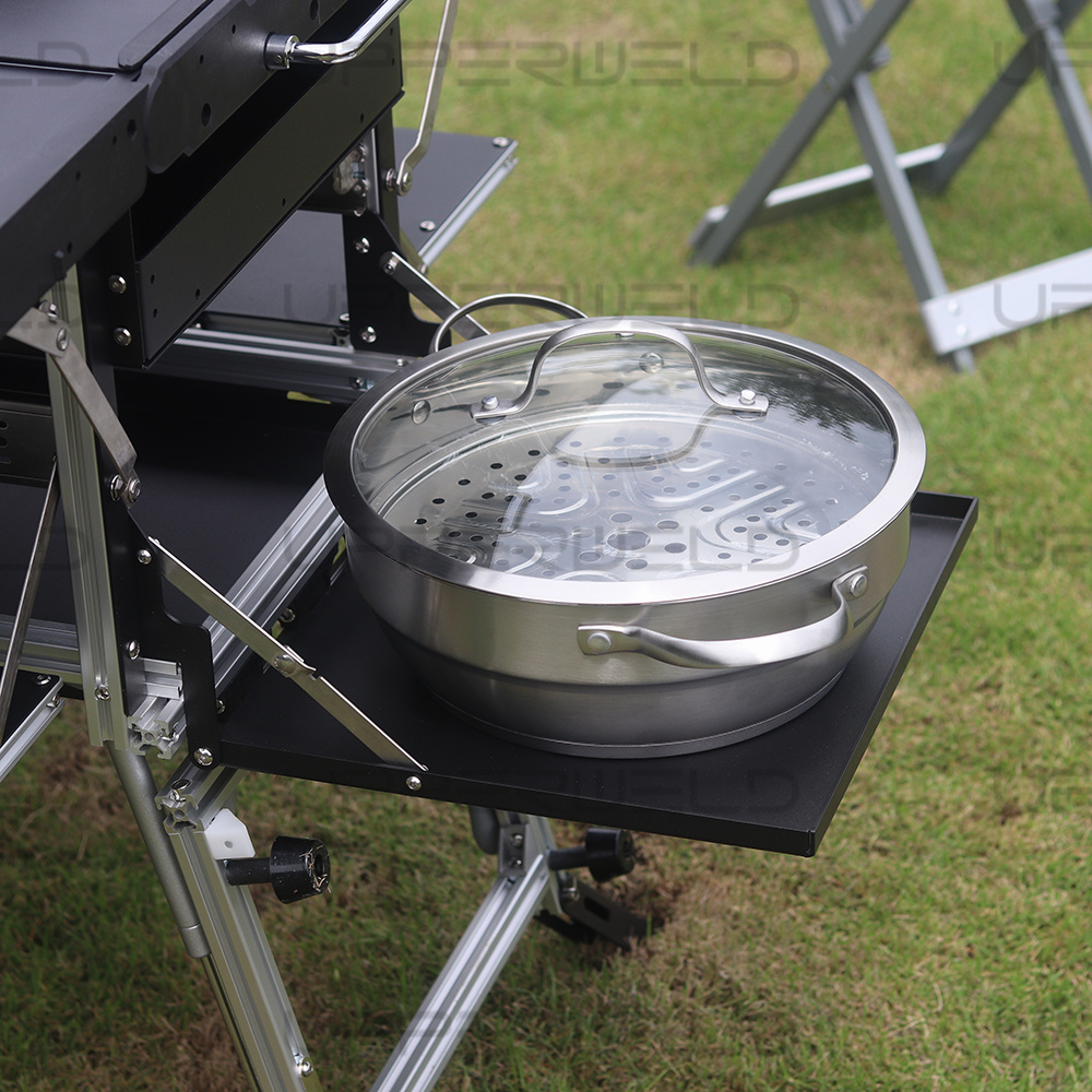 Aluminum Stainless Steel Folding Camping Table for Portable Kitchen in Car or House