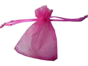 Wholesale Pink Organic Fabric Drawstring Bag , Nylon Storage Bags With Ribbon Strings 8cm * 6cm from china suppliers