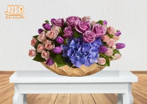 Wholesale Gold Leafed Fiberglass Flower Serving Bowl Decorative Table Vases Boat Shape from china suppliers