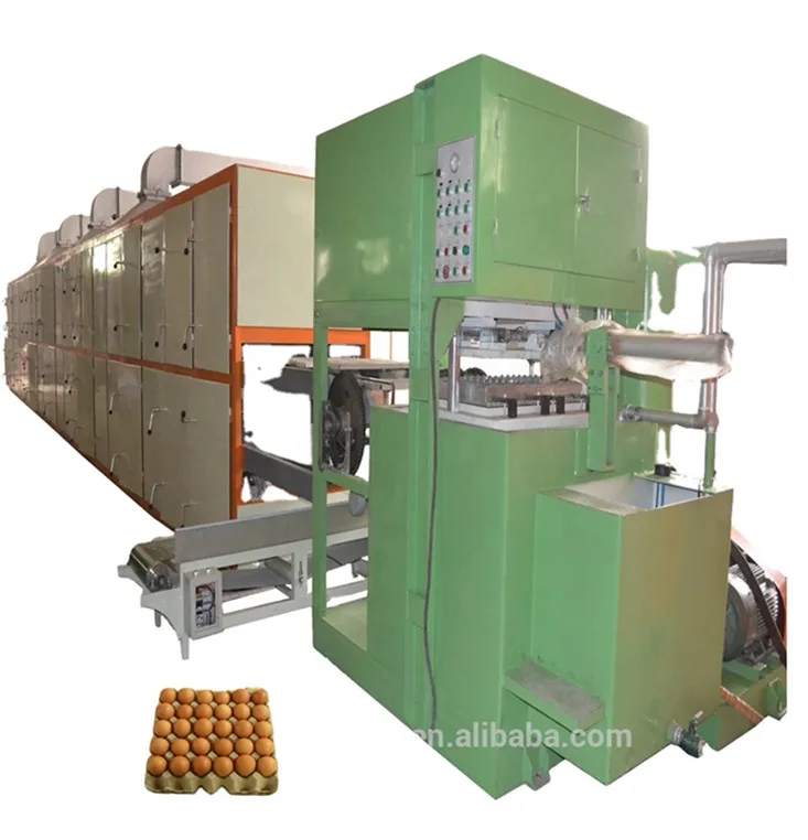 Automated Waste Paper Molded Pulp Egg Tray Production Line With PLC Control Egg Crate Egg Carton / Box Making Machine