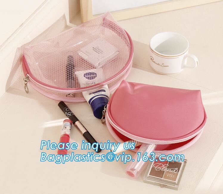 Girl Glitter PVC Fashion Cosmetic Bag, portable travel makeup bag cases bulk women handbag custom transparent clear pvc