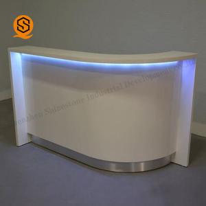 Wholesale L Shaped Salon Reception Desk Led Executive Lounge Bar Counter from china suppliers