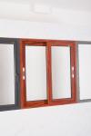 Red Aluminium Window Frame With Glass , Aluminum Frame Sliding Windows