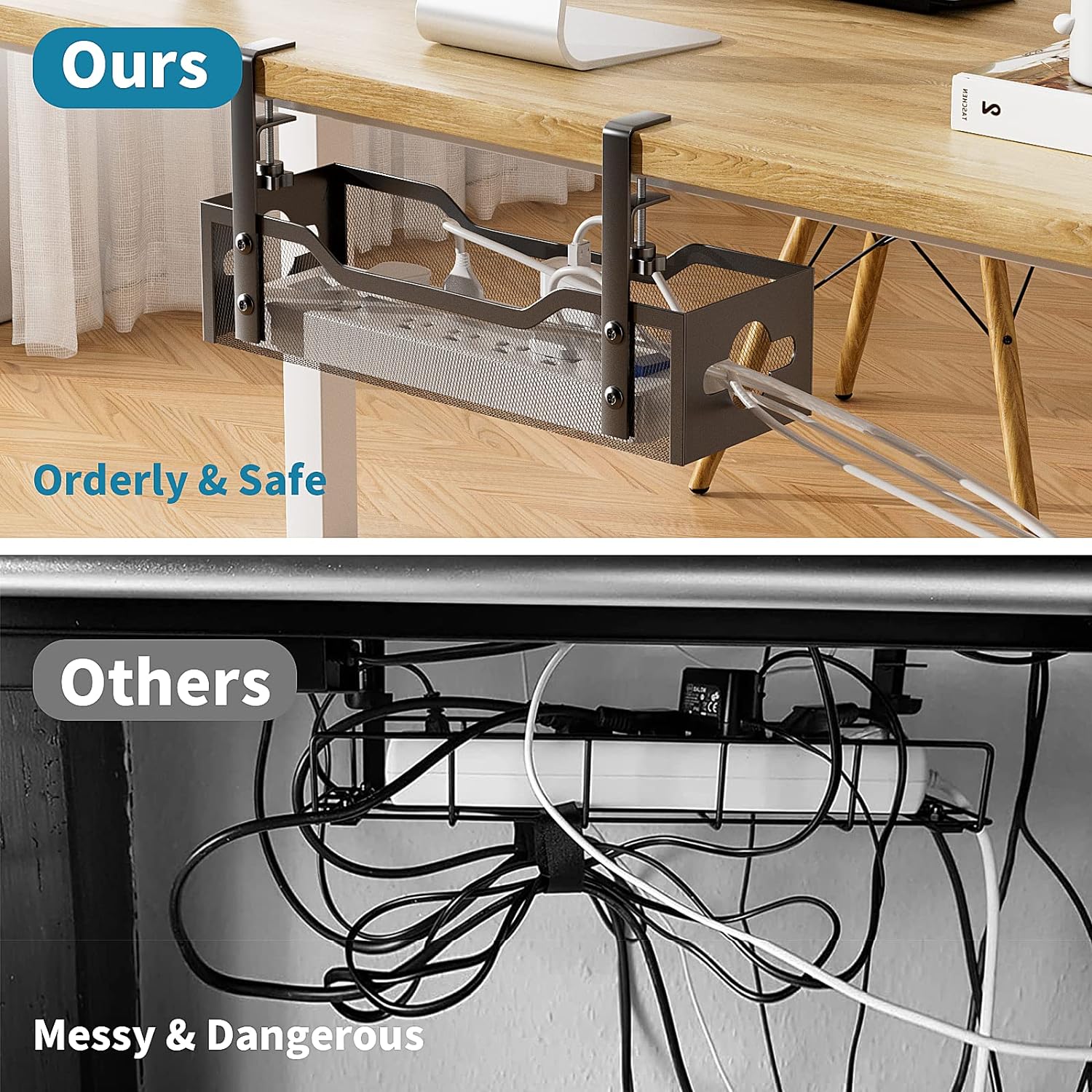 Non-folding Rack Cable Organizer for Wire Management in Home Office ISO9001 Rohs CE