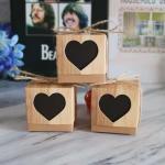 Laser Cut Heart Wedding Paper Box 5x5x5cm Birthday Party Favor Boxes