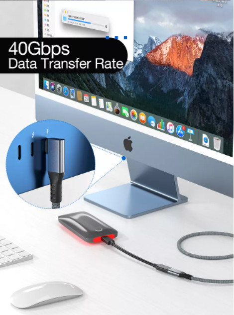5.5mm 40Gbps USB 4 Extension Cable 100W Type C Male To Female