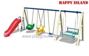 Wholesale Wave Plastic Slide Children Swing Sets , Outdoor Swing Sets For Park RHA-15803 from china suppliers