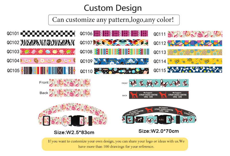 Dog Collar Luxury Gradient Adjustable Reversible Solid Custom Logo Designer Personalized