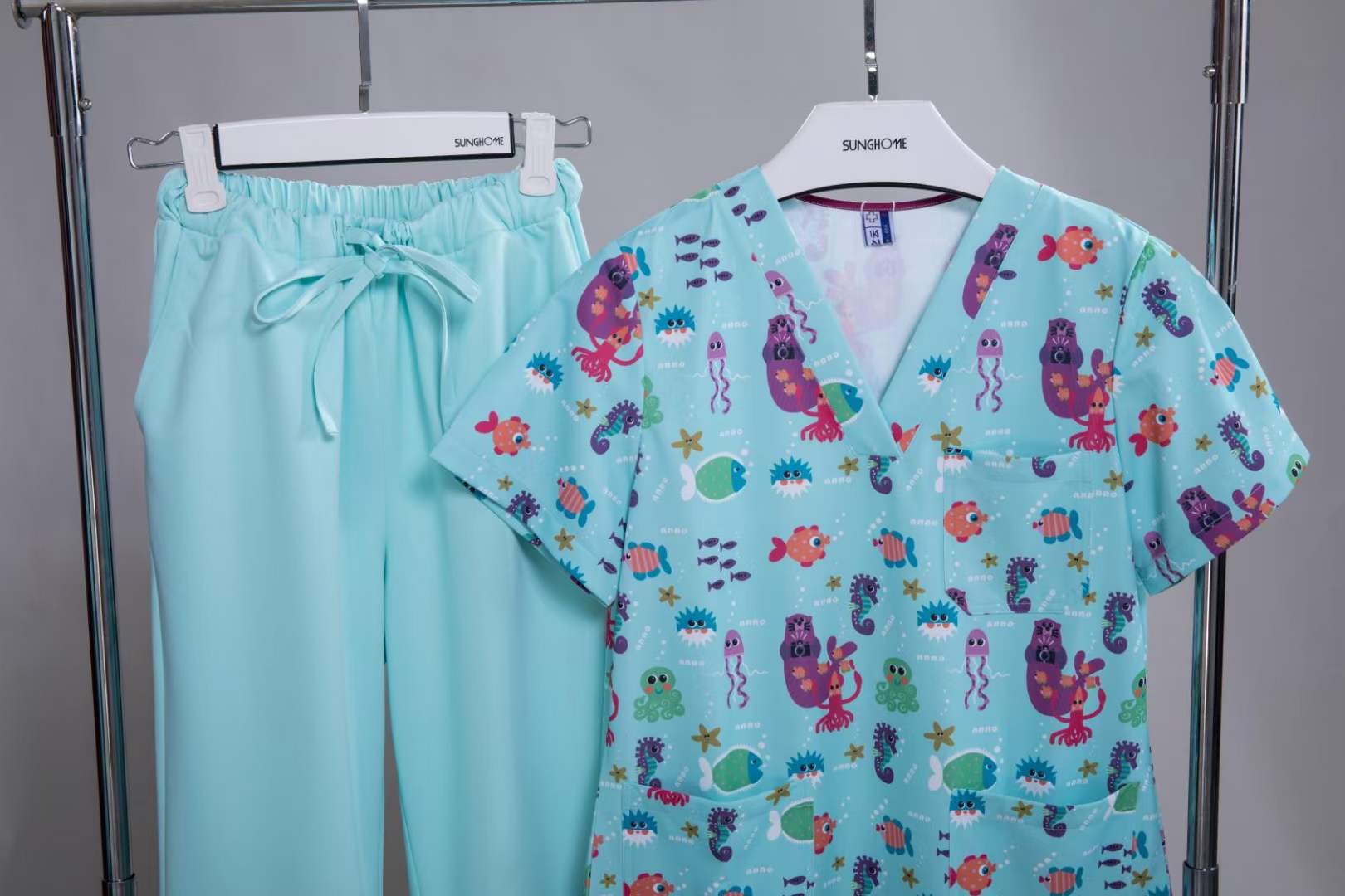 Cotton Disposable Lab Coats Doctors Nurses Men Women Pink Hospital Gown