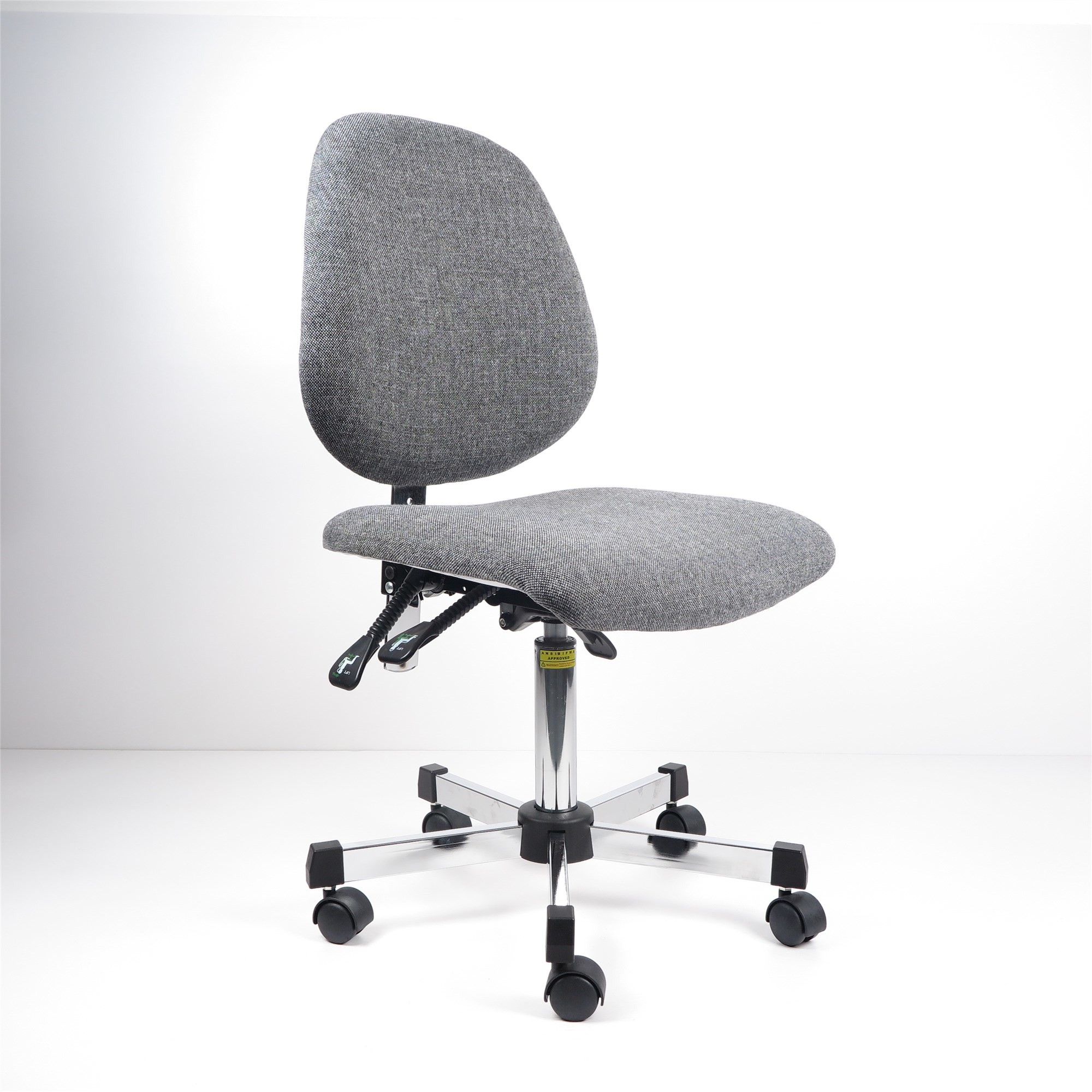 Gray Fabric Ergonomic Workbench Chairs Adjustable Large Back Laboratory Chairs