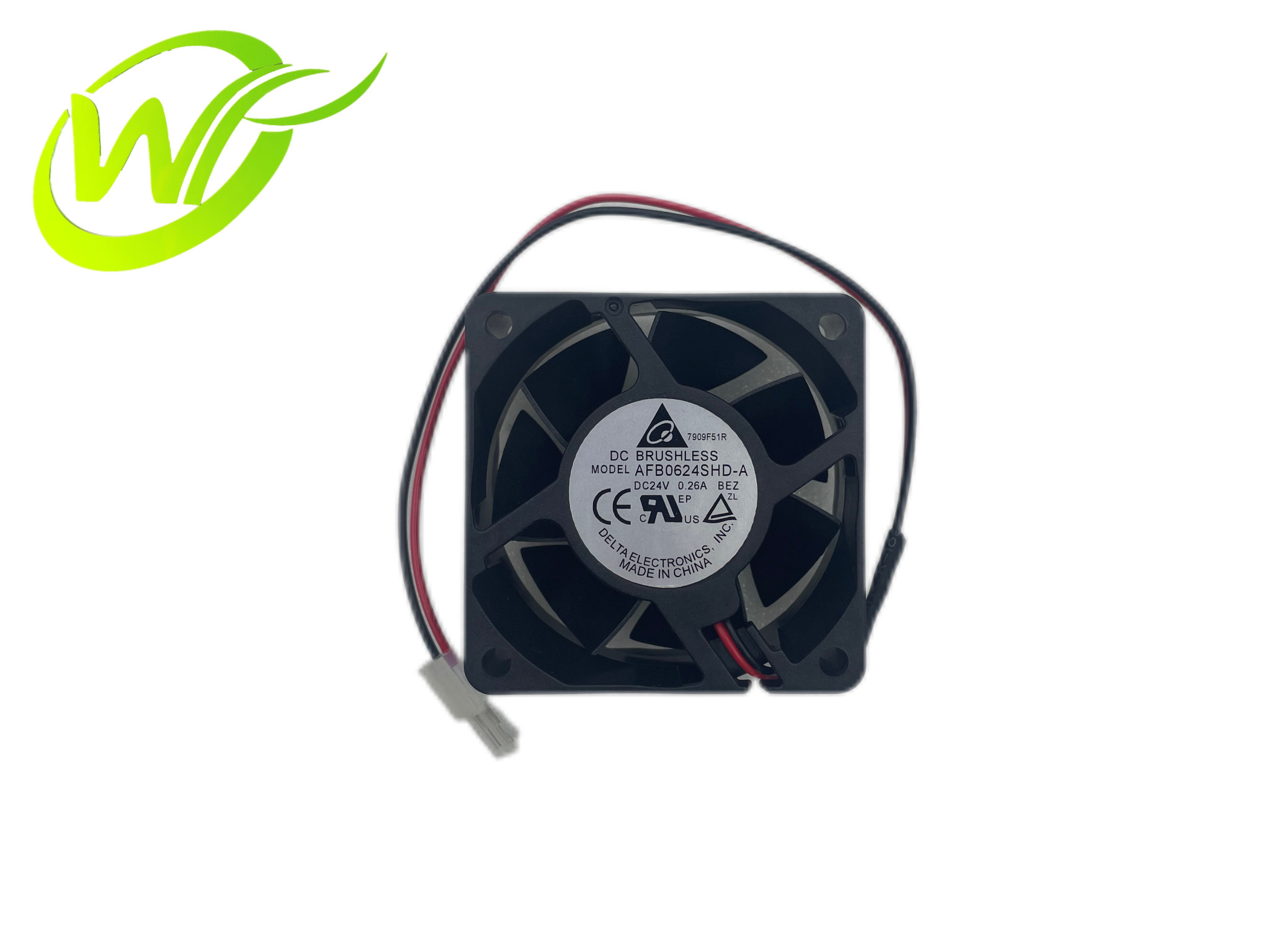 NCR 0090010028 ATM Spare Parts Electronic Component Fan 60x60x25 DC 24V 0.26A 2 Wires