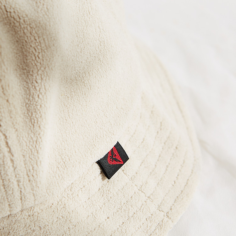 Winter Unisex Terry Cloth Soft Fabric Bucket Hat Cream Color