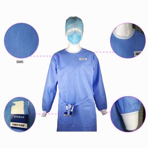 Wholesale Impervious Disposable Surgical Gown Sms Protective Clothing Knitted Cuff Sleeve Standard from china suppliers