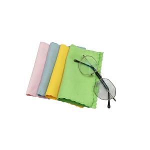 Wholesale Double Sided Fleece Glasses Wiping Cloth Eyewear Cleaning Cloth Wavy Edge from china suppliers