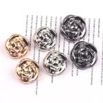 Rose shape Brass Metal Fancy Logo Sewing Hook Buttons For Clothes Coat