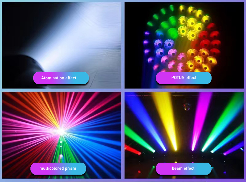 RGBW 380 Stage Event Lights Waterproof IP65 16CH Channel 280 Bulb -10 50 Case for DJ Clubs