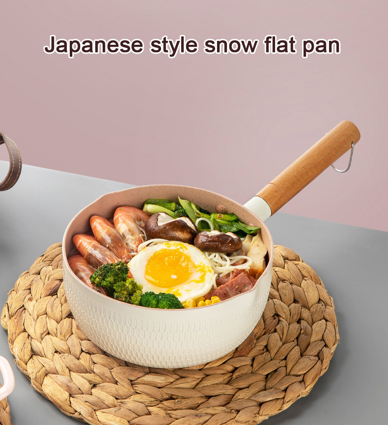Kitchen Multi Coloured Small Cooking Pots With Wooden Handle