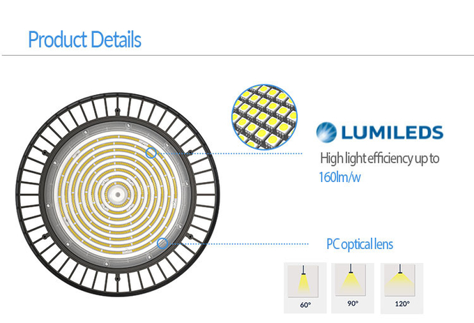 Sturdy Dimmable Industrial LED High Bay Lights 100Watt Led Light Bay Fixture