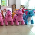 Hansel high quality plush furry toy for mall rideable animal with non coin