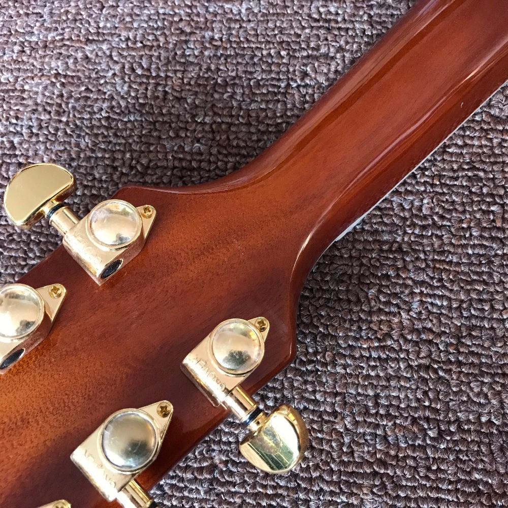 New custom Electric guitar Hot Selling Map transparent brown Custom Electric Guitar 6 Strings Guitars