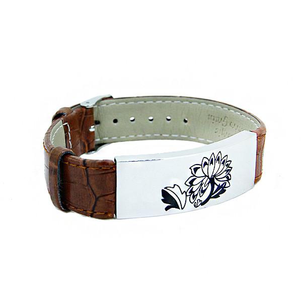 Europ American Fashion Trendy Stainless Steel Geniune PU Leather Bracelet Bangle