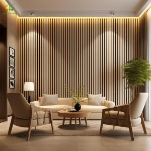 Wholesale SUNHOUSE Direct Sales 1220X2440Mm Natural Veneer Oak Polyester Acoustic Wall Panel Soundproof Akupanel from china suppliers