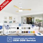 Copper Motor Bedroom Ceiling Fan Light 48 Inch 3 Solid Wood Blades